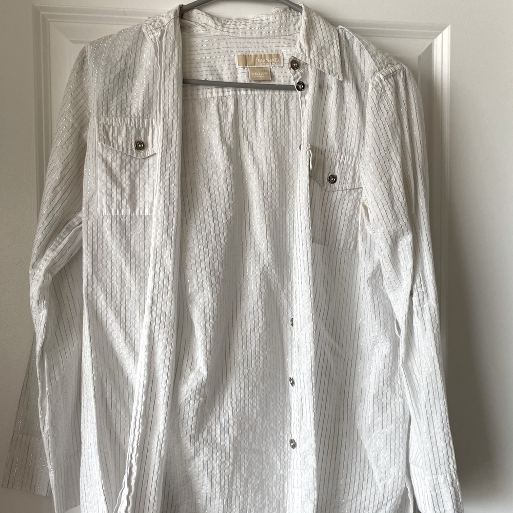 Michael Kors pinstripe button up dress shirt